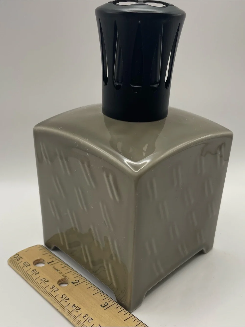 Lampe Berger France Jars Catalytic Diffuser Cube Footed Emboss Dash Design- RARE